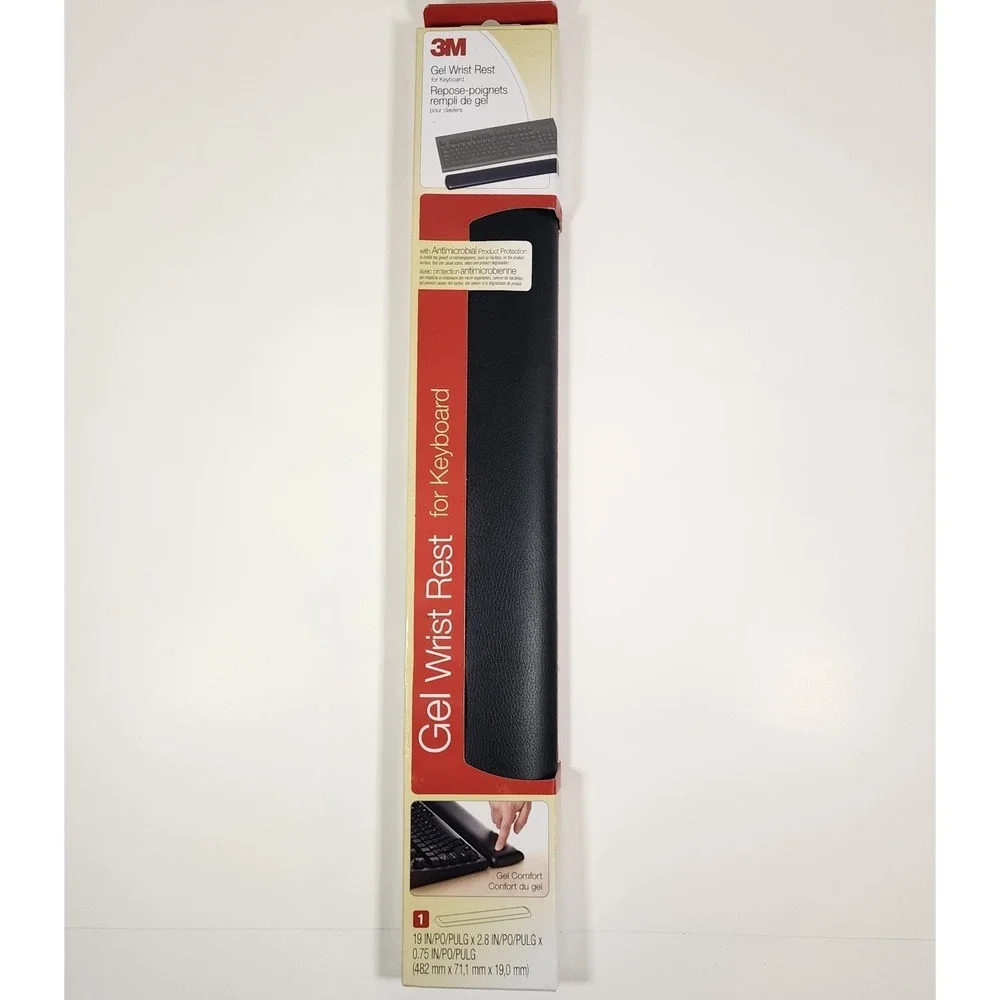 3M Gel Wrist Rest‎ For Keyboard WR310LE Ergonomic Antimicrobial Black